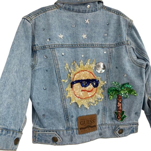 Vintage Guess Georges Marciano Denim Trucker Jacket Toddler 3T 80s DIY - Picture 2 of 10